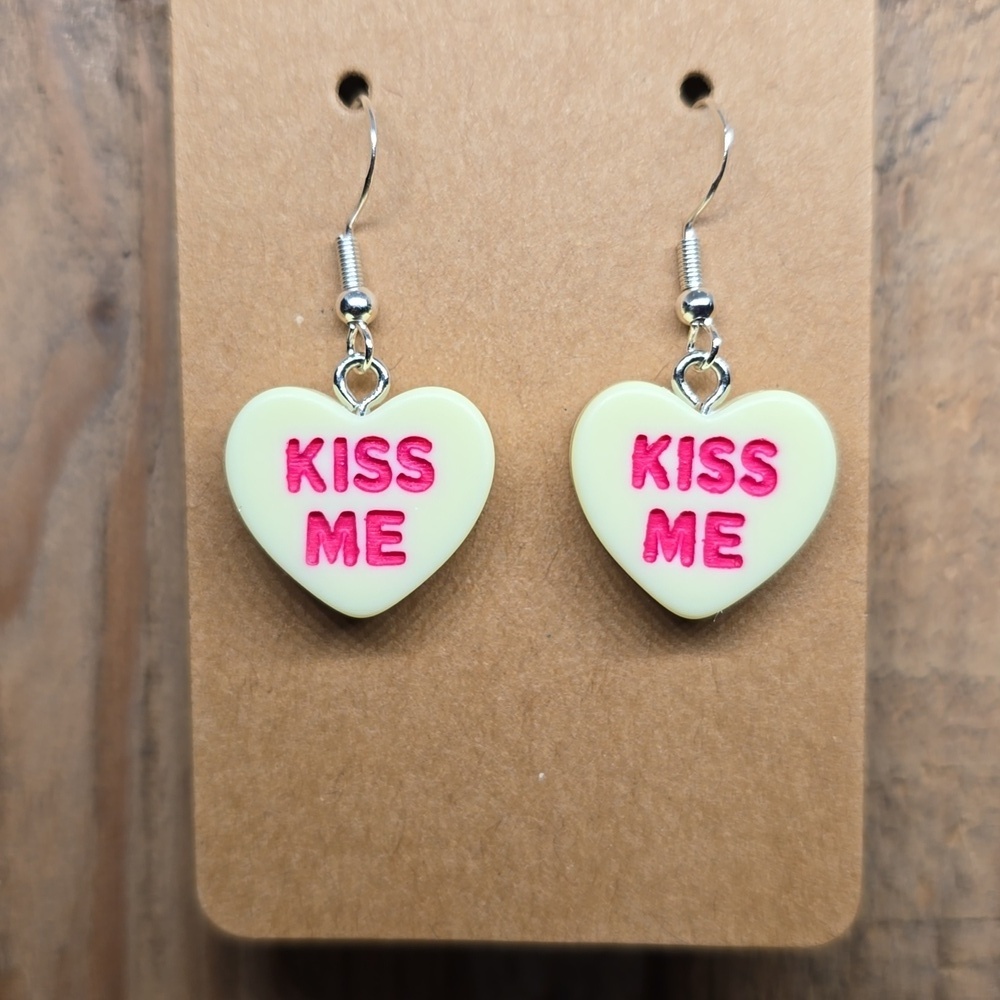 Sweetheart Candy Yellow Kiss Me Earrings